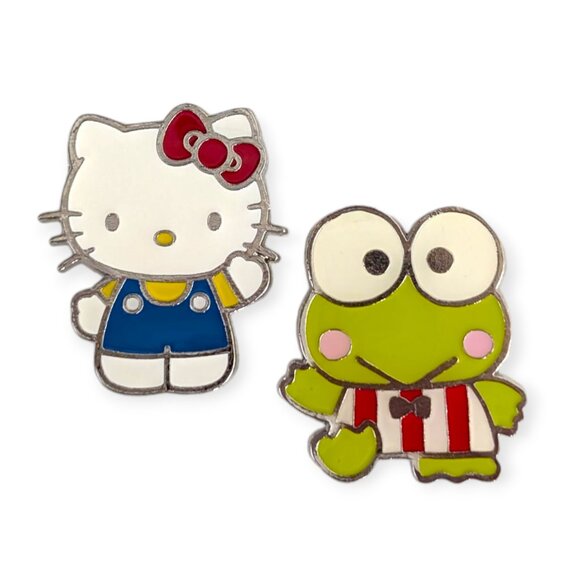 Sanrio Enamel Pins: Hello Kitty and Keroppi